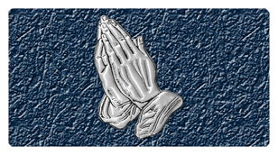 531 DSC700 516 BL SL Praying Hands Blue Silver